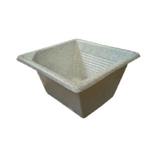 Pileta fibra de vidrio símil gris mara sin mesada 50x40cm - RUCO  