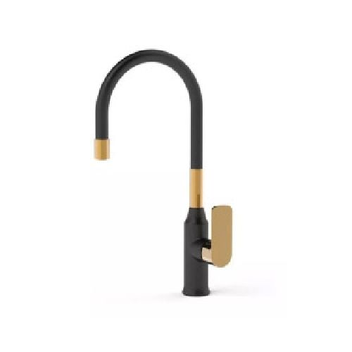 Grifería Vasser Agatha monocomando cocina mesada black/gold  