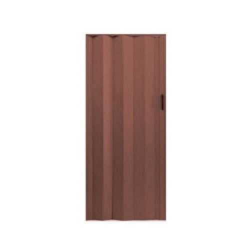 FG - Puerta plegadiza PVC con traba - ciega - cedro 118x200 cm  