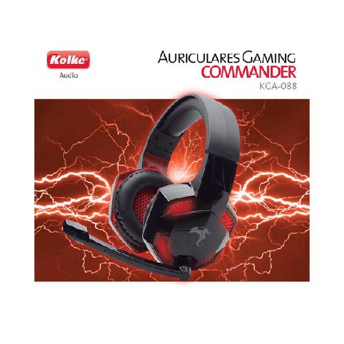 AURICULAR CON MIC KOLKE COMMANDER KGA-088PC/PLAY/XBOX ROJO  