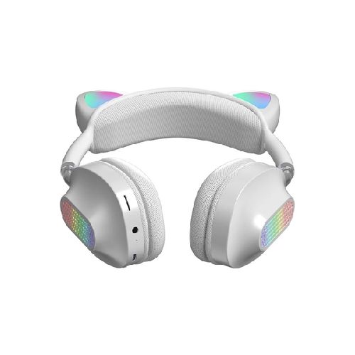 AURICULAR BLUETOOTH WIRELESS OREJA GATO BLANCO CON MIC  