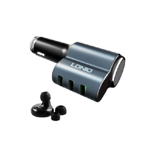 CARGADOR USB LDNIO 12V 5A 3PORT USB+AURICULAR BLUE  