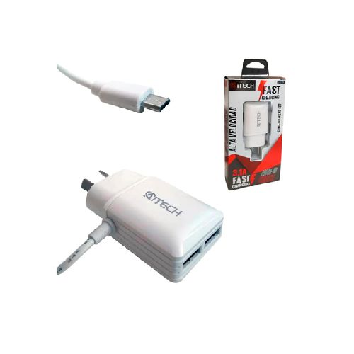 CARGADOR CELULAR ITECH 5V 3,1A FASTCHARGE ESECH-5  