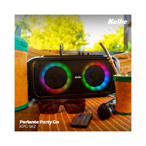 PARLANTE BLUETOOTH KOLKE PARTY GO USB/SD/FM/MIC/74"X2 2500PMPO  