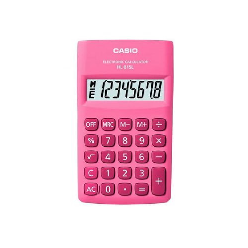 CALCULADORA CASIO PORTATIL ROSA HL-815 PK - Librería y Juguetería Tomy. Comprá en nuestra web en hasta 3 Cuotas sin Interés.