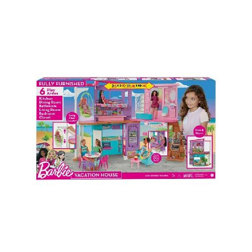 PLAYSET BARBIE CASA MALIBU DE VACACIONES - Librería y Juguetería Tomy. Comprá en nuestra web en hasta 3 Cuotas sin Interés.