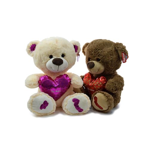 PELUCHE OSO SENTADO CON CORAZON METALIZADO 40 CM. - Librería y Juguetería Tomy. Comprá en nuestra web en hasta 3 Cuotas sin Interés.