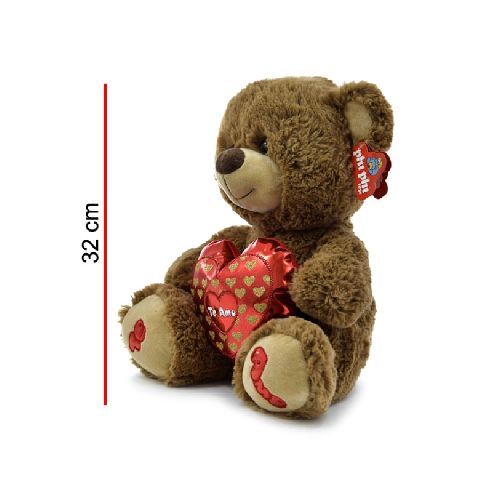 PELUCHE OSO SENTADO CON CORAZON METALIZADO 32 CM. - Librería y Juguetería Tomy. Comprá en nuestra web en hasta 3 Cuotas sin Interés.