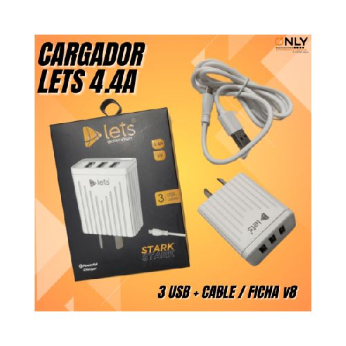 CARGADOR 3 PUERTOS USB MOD 08 LETS (COD: 13200329/13200257)  