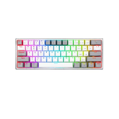 Teclado Redragon K616 RGB Fizz Pro White / Grey Mecanico SW Red