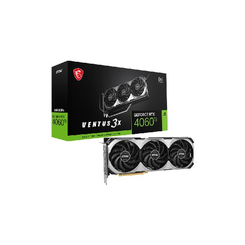 Placa De Video MSI Nvidia Geforce RTX 4060 Ti Ventus 3x Black 8Gb OC GDDR6