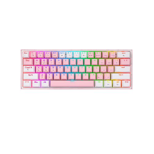 Teclado Redragon K616 RGB Fizz Pro Pink / White Mecanico