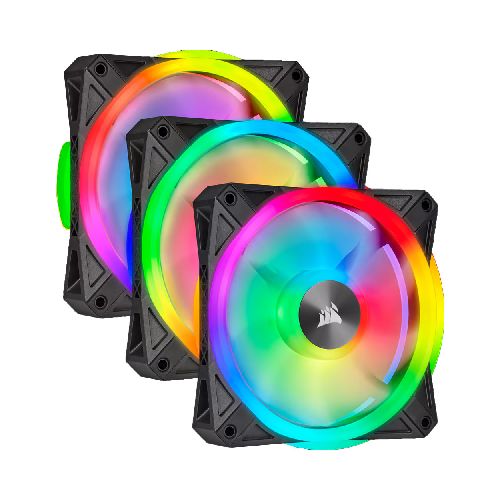 Fan Cooler Corsair QL120 Icue RGB PWM Pack X3 C/Controladora iCUE Lightning Node Core