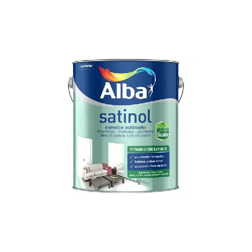 Alba - Satinol esmalte al agua negro satinado 1/2 L - Tienda Universo