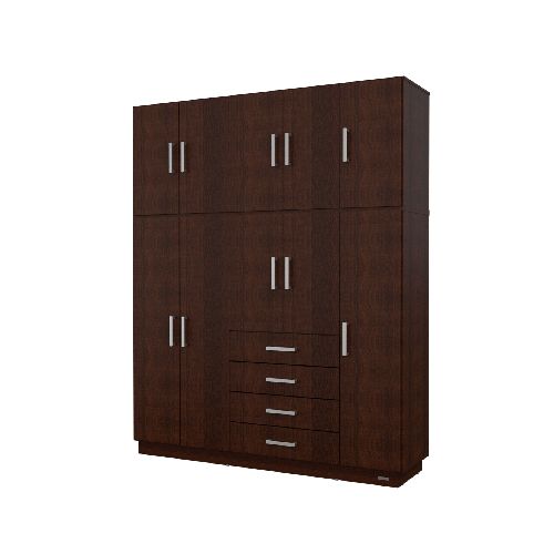 Mosconi - Placard con baulera Dakar plus 10 puertas 4 cajones melamina 1,74 m wengue - Tienda Universo