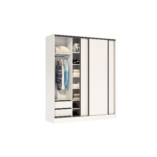 Mosconi - Placard premium Nature 3 puertas corredizas melamina 1,80 m blanco - Tienda Universo