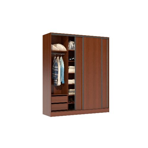 Mosconi - Placard premium Nature 3 puertas corredizas melamina 1,80 m tabaco - Tienda Universo