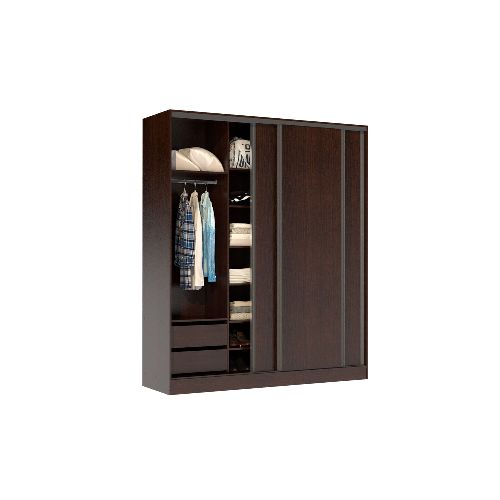 Mosconi - Placard premium Nature 3 puertas corredizas melamina 1,80 m wengue - Tienda Universo