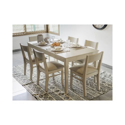 Juego De Comedor Mobilia Giova Mesa 1.80 6 Sillas Ambar Lenovo Beige 1202Amlbe - Yuhmak