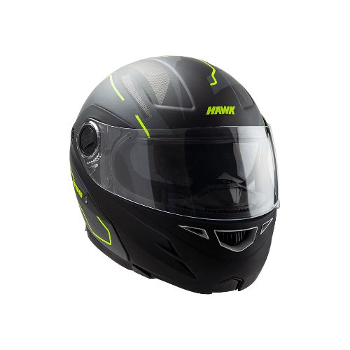 Casco Rebatible Hawk Rs5 Resistance Negro/Fluo - Yuhmak