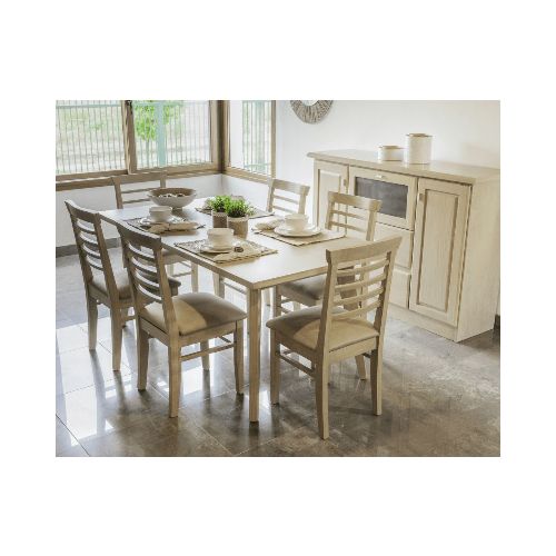 Juego De Comedor Mobilia Emilia Mesa 1.80 6 Sillas Ambar Lenovo Beige 1200Amlbe - Yuhmak