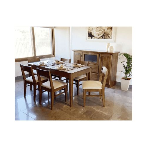 Juego De Comedor Mobilia Emilia Mesa 1.80 6 Sillas Fresno Lenovo Ceniza 1200Frlce - Yuhmak