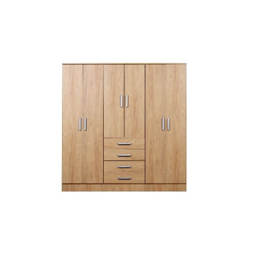 PLACARD 6 PUERTAS 4 CAJONES RICCHEZZE IMPERIO HICKORY NATURAL | 6 CUOTAS SIN INTERES, Dormitorio, Muebles y Deco, Placard