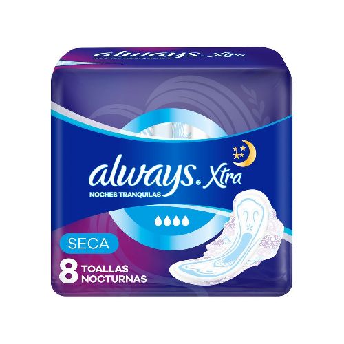 Toallas Femeninas Always Xtra Noches Tranquilas Seca x 8 un - Belleza, cuidado personal, dermocosmética y farmacia - Farmacity 