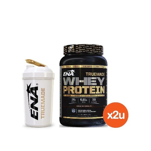 Combo Ena Suplemento Dietario Whey Protein Sabor a Chocolate x 2 un x 930 g c/u + Vaso Batidor Shaker de Regalo | Farmacity - Belleza, cuidado personal, dermocosmética y farmacia - Farmacity 