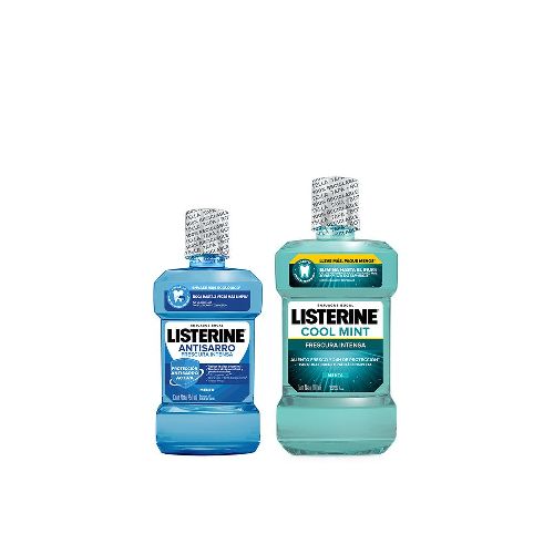 Combo Listerine Enjuague Bucal Antisarro Frescura Intensa x 250 ml + Enjuague Bucal Cool Mint Frescura Intensa x 500 ml | Farmacity - Belleza, cuidado personal, dermocosmética y farmacia - Farmacity 