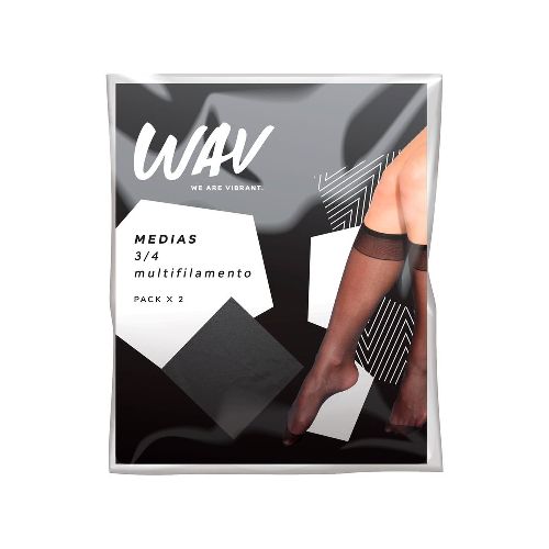 Medias 3/4 Multifilamento Wav Pack x 2 un Negro | Farmacity - Belleza, cuidado personal, dermocosmética y farmacia - Farmacity 