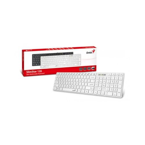 Teclado Genius Slimstar 126 White Usb - ThunderBolt