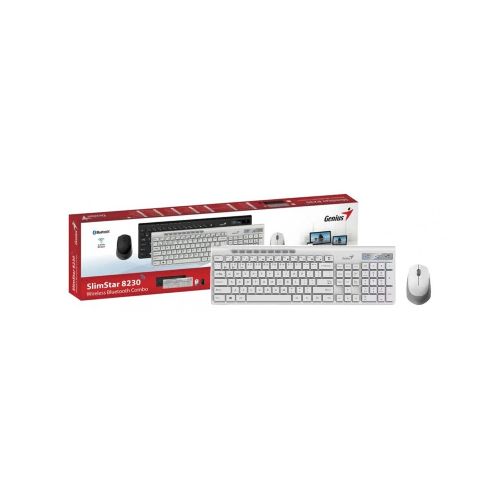 Teclado + Mouse Combo Usb Genius Slimstar 8230 Ai White - ThunderBolt