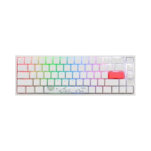 Teclado Mecanico Ducky One 2 Sf Teclas Blancas Blanco Interruptor Rojo Silencioso Ingles Pbt Doble Disparo Sin Costuras Caja Blanca Led Rgb - ThunderBolt