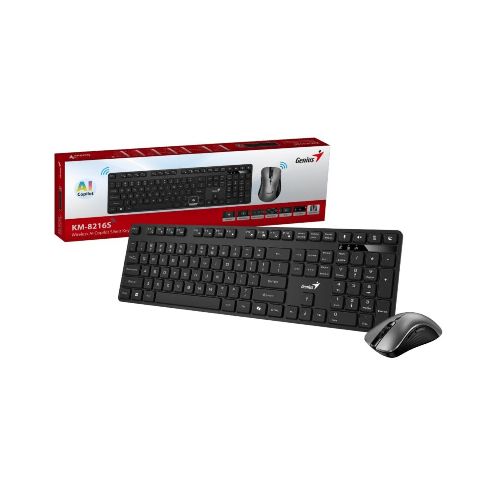 Teclado + Mouse Combo Genius Wireless Km-8216S Black - ThunderBolt