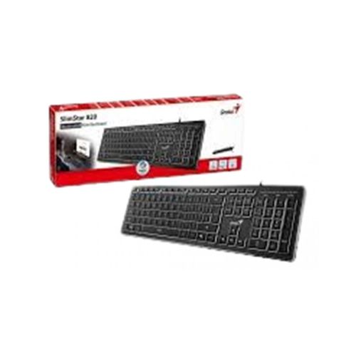 Teclado Genius Slimstar 820 Retroiluminado Black Usb - ThunderBolt