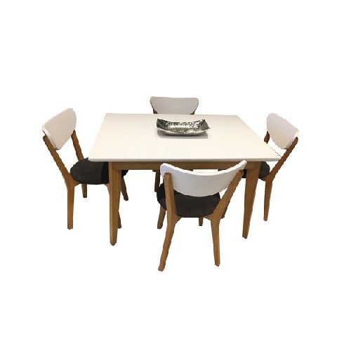 Juego de Comedor Mesa Retro Extensible 1,20x0,80 mts.+ 4 Sillas Retro Tapizado.  