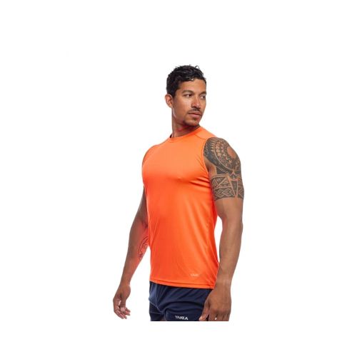 Musculosa Deportiva Running Naranja Fluo Hombre Yakka | Rivera Hogar