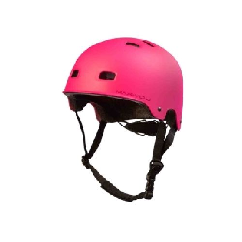 Casco Protector Max-You Monopatin Skate Bici Vh62 Rosa Mate Medium