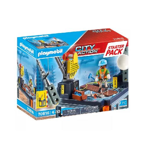 PLAYMOBIL STARTER PACK CONSTRUCCIÓN CON GRUA 70816