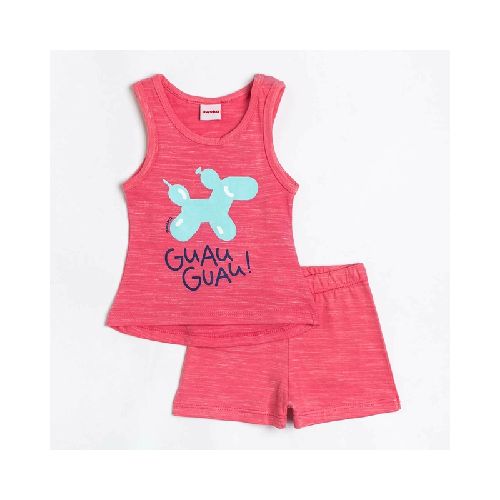 Pijama Guau guau Fucsia 0 a 24 meses  