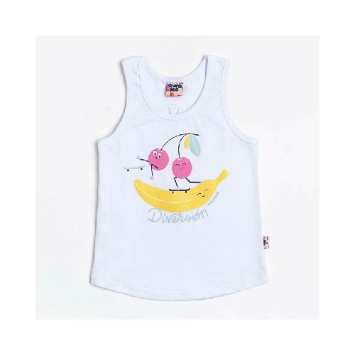 Musculosa Diversión Blanco 2 a 8 años