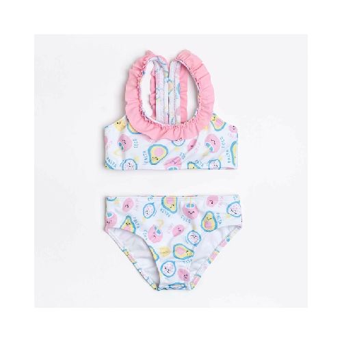 Bikini Frutal Blanco 2 a 8 años  