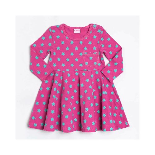 Vestido Estrellitas Fucsia 2 a 8 Años  