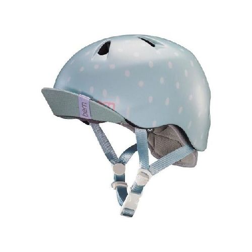 CASCO BERN NIÑA CELESTE CON PUNTOS