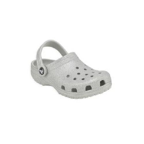 Zuecos Crocs Classic Glitter Clog Niña Plateada