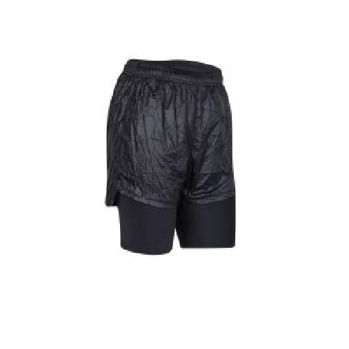 Short Con Calza Topper De Running Crinkled Negro