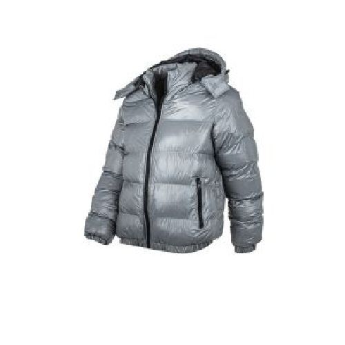 Campera De Abrigo Con Capucha Nylon Mujer Gris