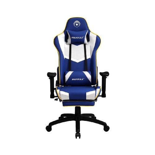 BUTACA GAMER MAKKAX NAVY EDGE - BLUE/WHITE/YELLOW