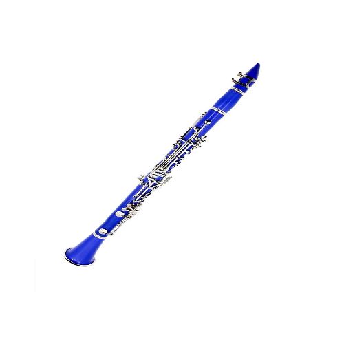 CLARINETE DE LLAVES NIQUELADAS DE 17 TECLAS Y 6 ANILLOS EN SI BEMOL AZUL - Electrocompu Quito